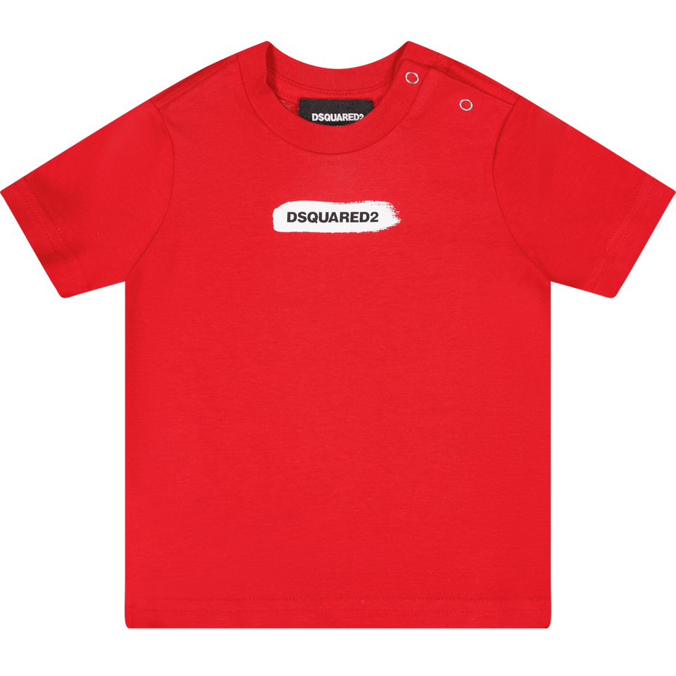 Dsquared2 Baby Unisex T-Shirt Rood 3 mnd