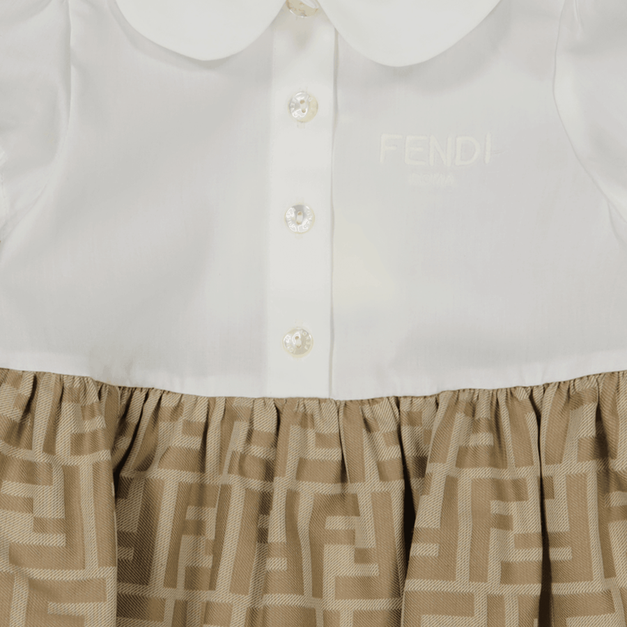 Fendi Baby Meisjes Jurk In Beige