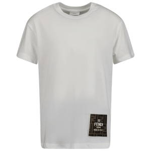 Fendi Kinder Unisex T-Shirt Wit 3Y