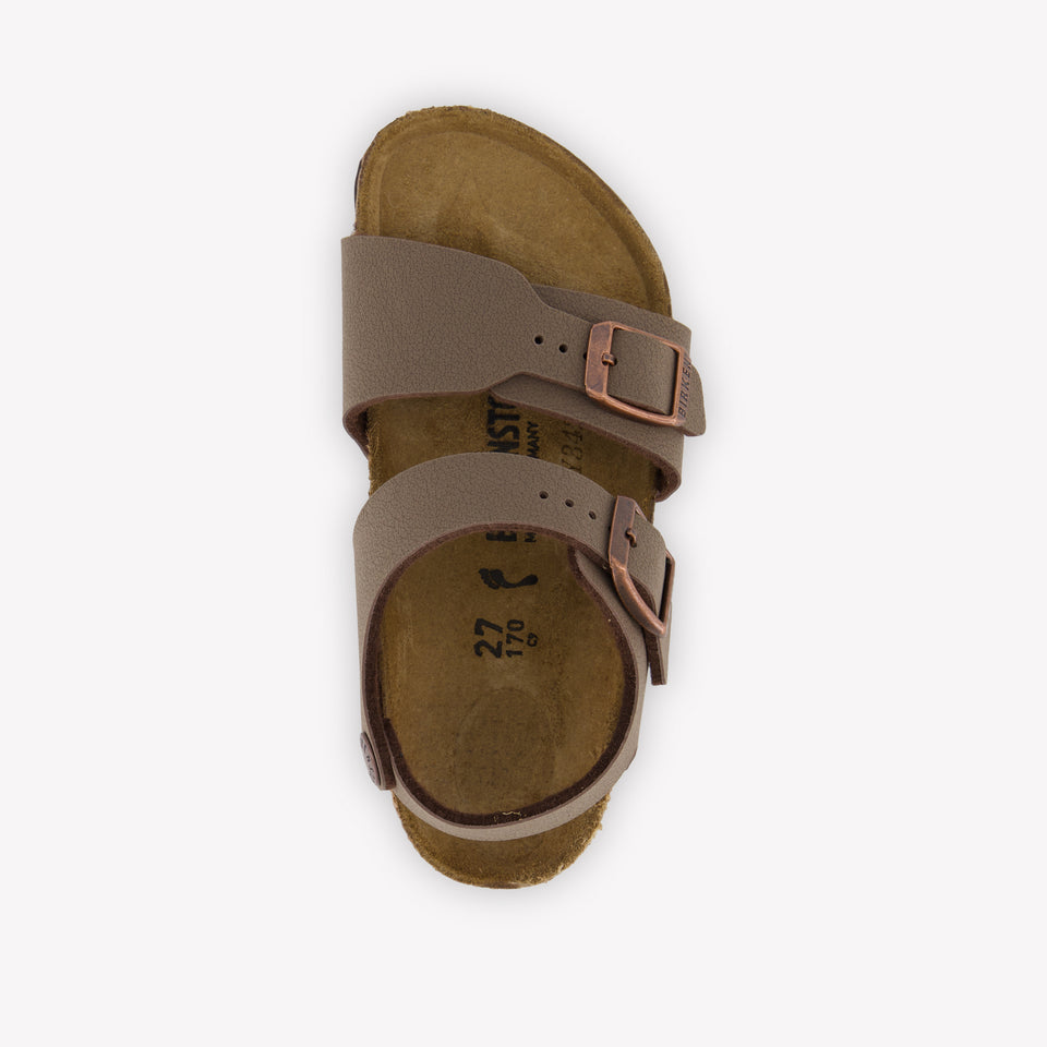 Birkenstock New York Jongens Sandalen In Bruin