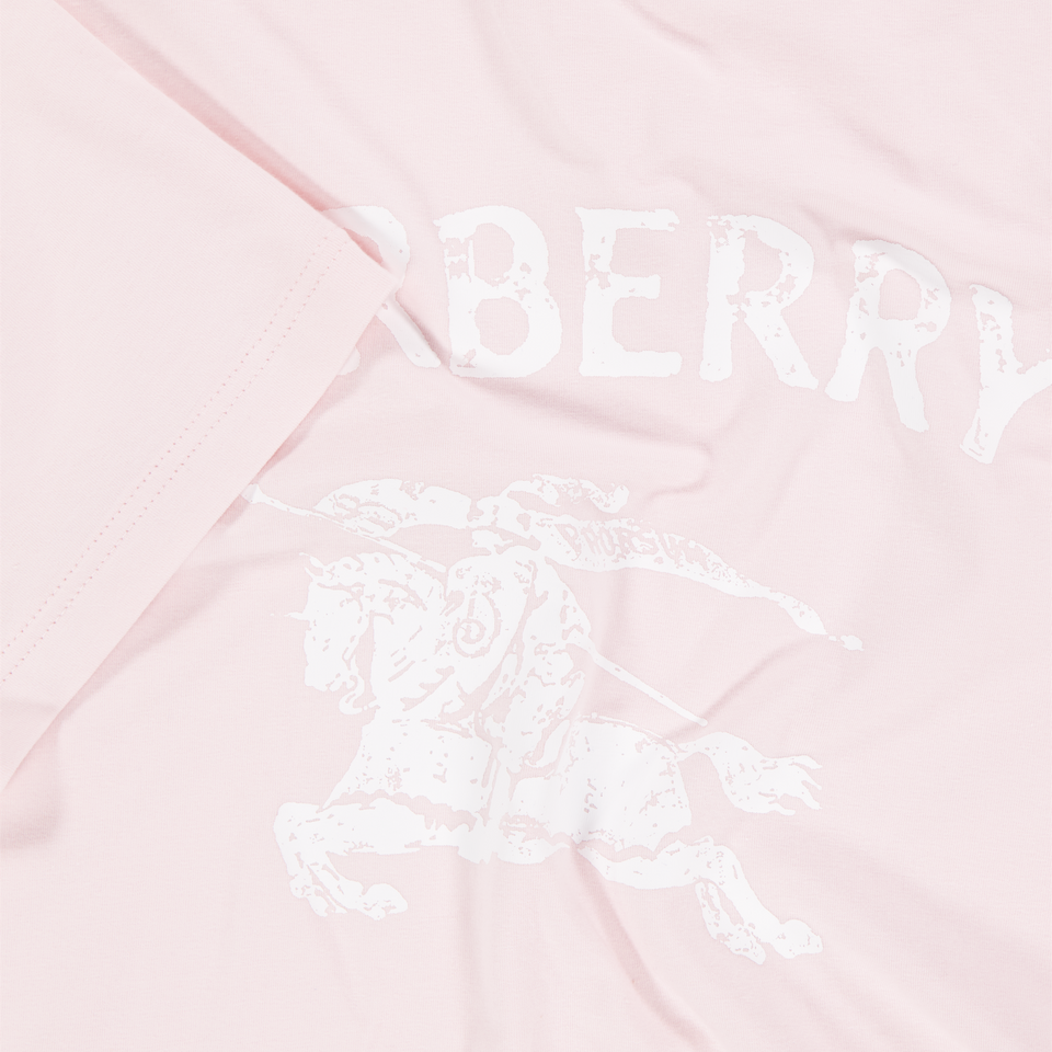Burberry Cedar Stamp Kinder Meisjes T-Shirt In Licht Roze