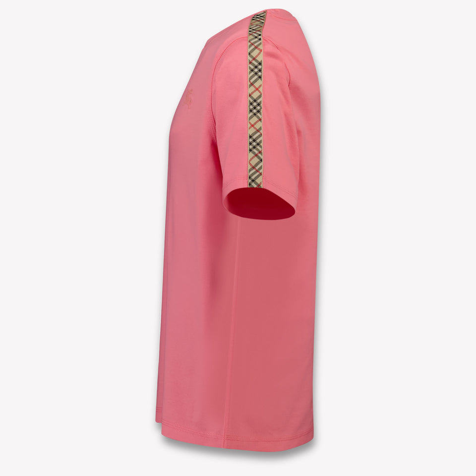 Burberry Cedar Check Kinder Meisjes T-Shirt In Roze