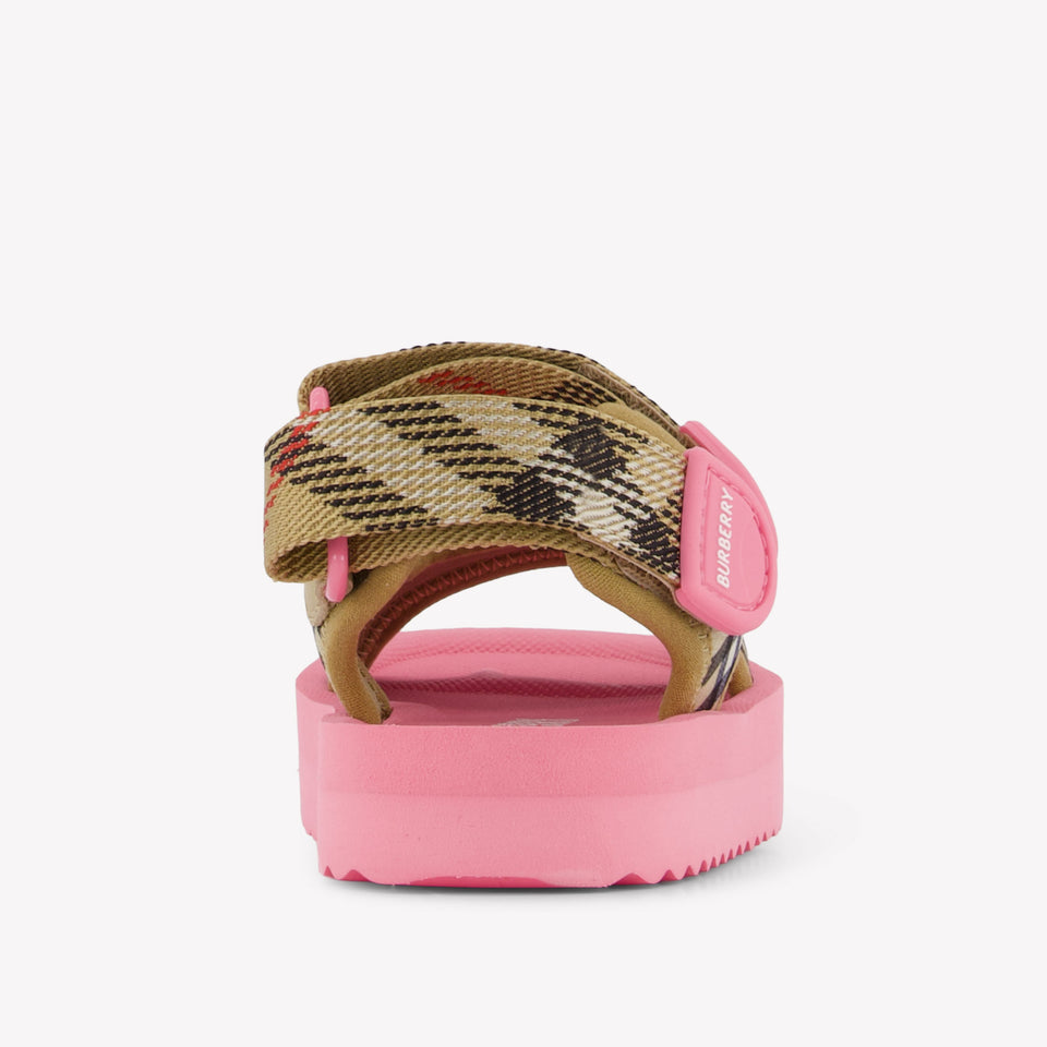 Burberry Lou Meisjes Sandalen In Fluor Roze