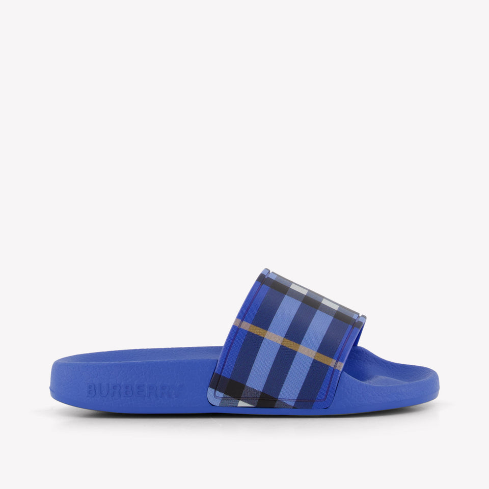 Burberry Furley Jongens Slippers In Cobalt Blauw