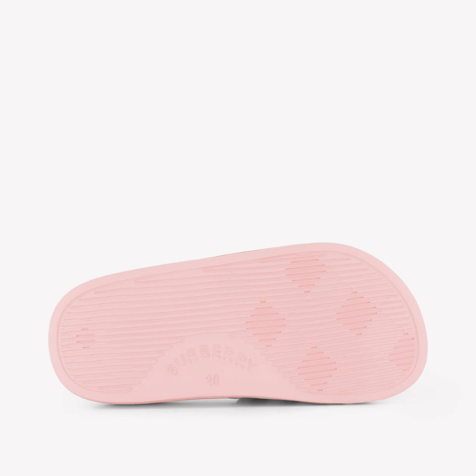 Burberry Furley Meisjes Slippers In Licht Roze
