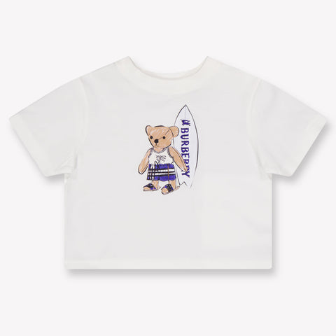 Burberry Cedar Teddy Baby Jongens T-Shirt In Off White