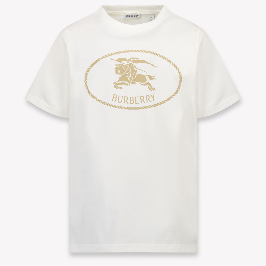 Burberry Cedar Crest Kinder Unisex T-Shirt In Off White