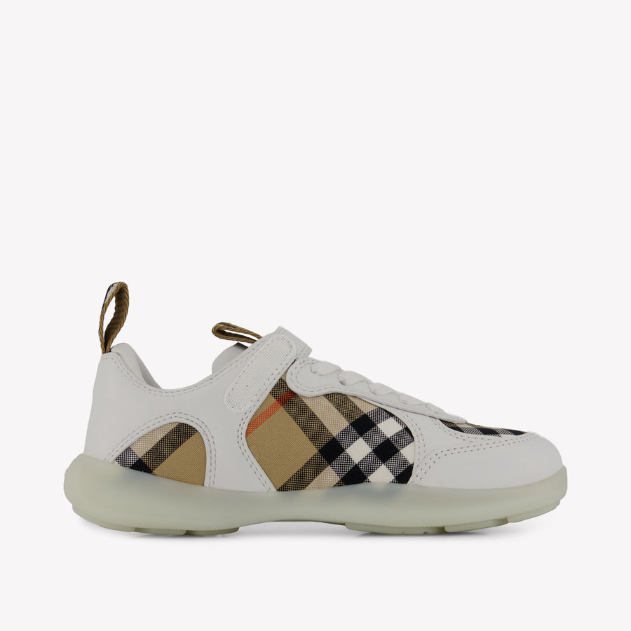 Burberry Matrix Kinder Unisex Sneakers In Wit