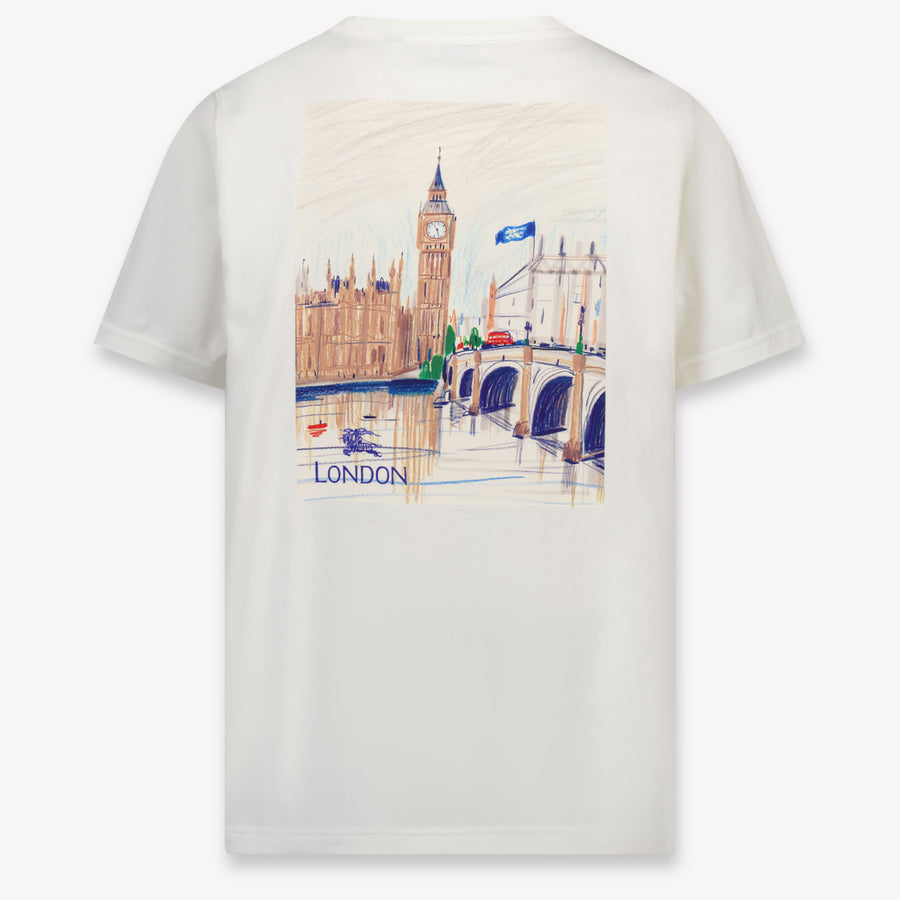 Burberry Cedar Kinder Unisex T-Shirt In Off White