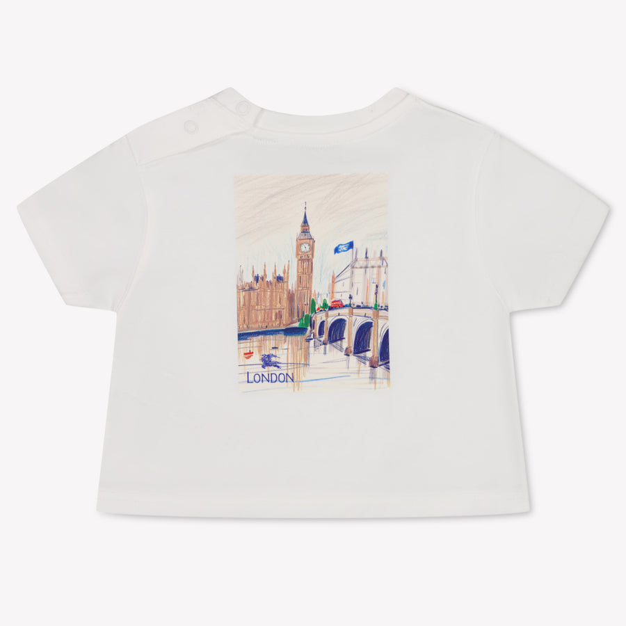 Burberry Cedar Baby Unisex T-Shirt In Off White