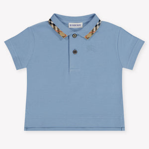 Burberry Johane Baby Jongens Polo In Licht Blauw