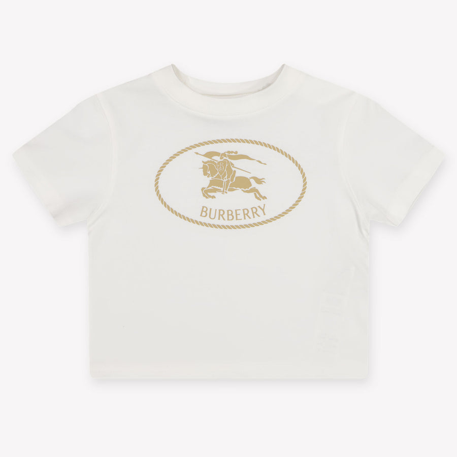 Burberry Cedar Baby Unisex T-Shirt in Off-White
