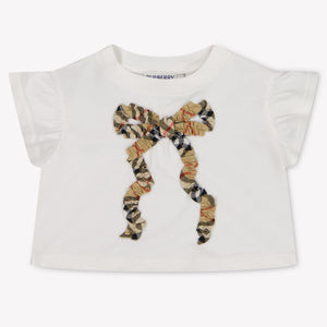 Burberry Roxy Bow Baby Meisjes T-Shirt In Off White