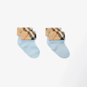 Burberry Turn Back Baby Jongens Sokjes In Licht Blauw