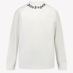 Palm Angels Kinder Unisex T-Shirt In Wit