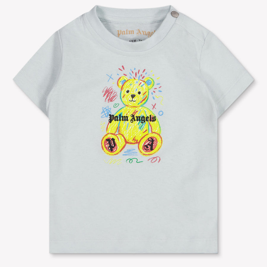 Palm Angels Baby Jongens T-Shirt In Licht Blauw