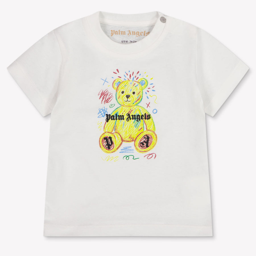 Palm Angels Baby Jongens T-Shirt In Off White