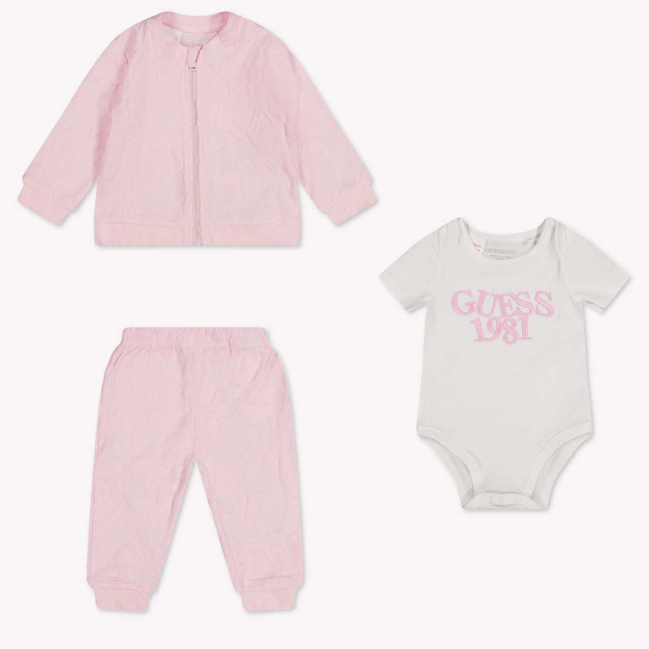 Guess Baby Unisex Setje In Licht Roze