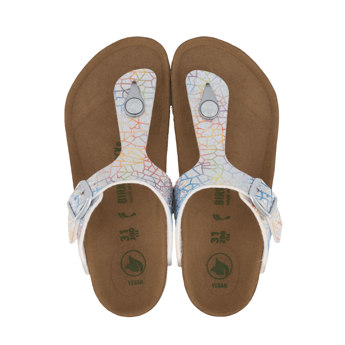 Birkenstock Kinder Meisjes Slippers Zilver 31