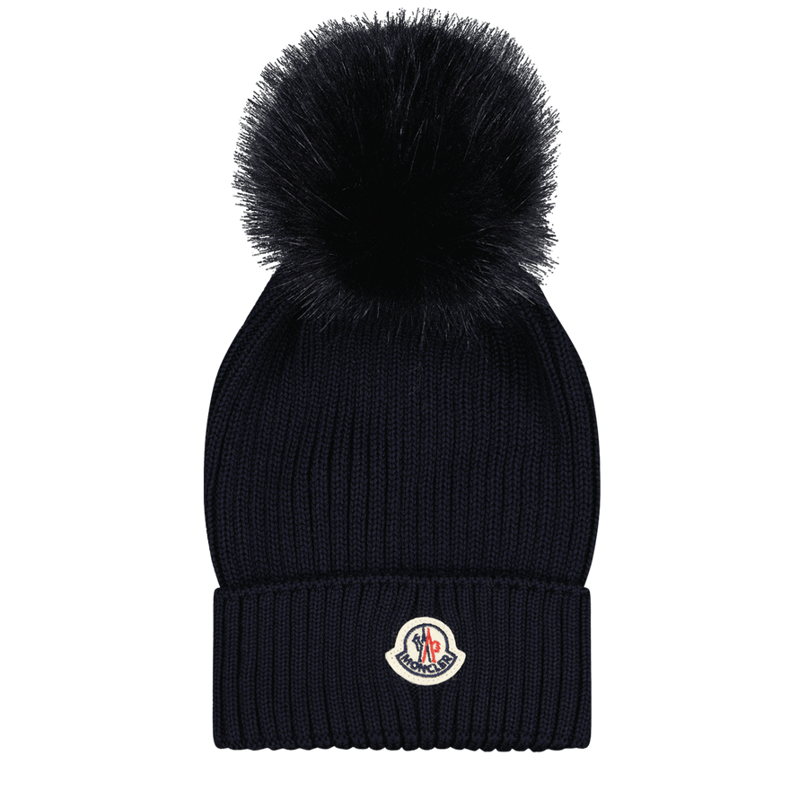 Moncler Girls Beanie Navy