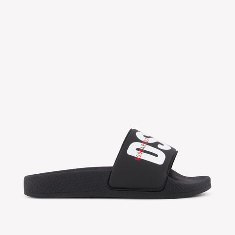 Dsquared2 Jongens Slippers In Zwart