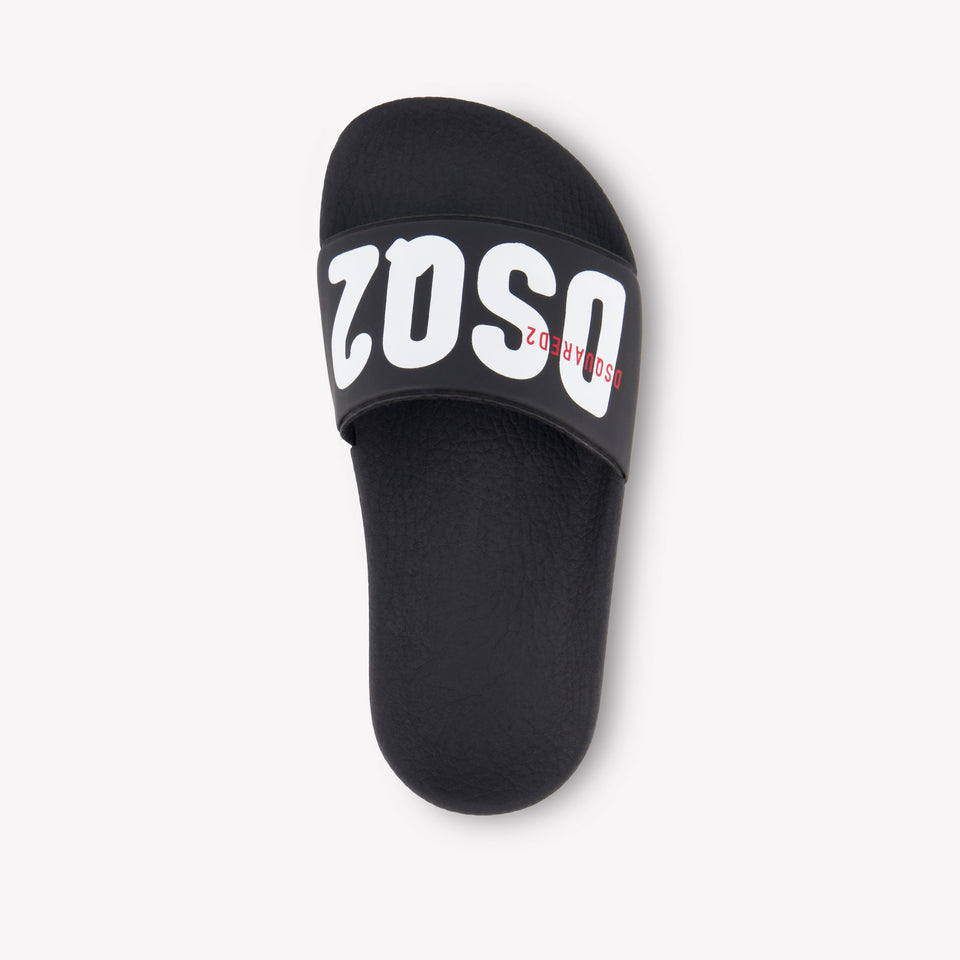 Dsquared2 Jongens Slippers In Zwart