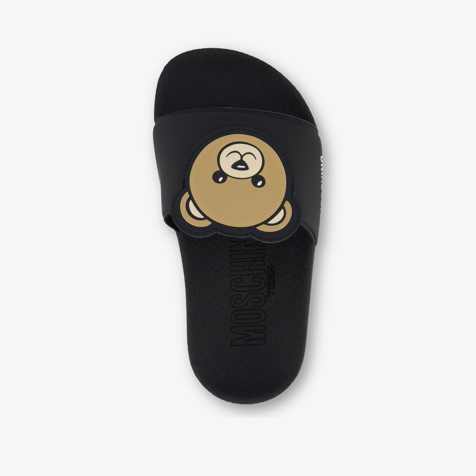 Moschino Unisex Slippers In Zwart