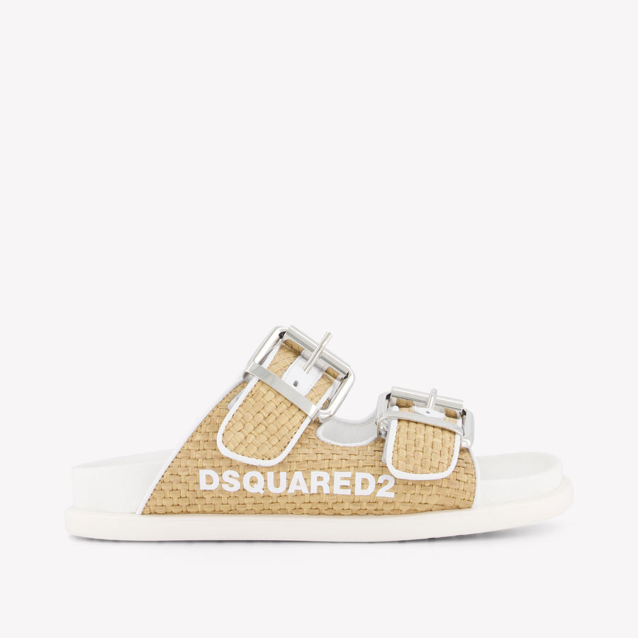 Dsquared2 Kinder Meisjes Slippers In Beige