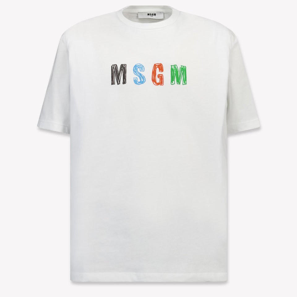 MSGM Kinder Jongens T-Shirt in Creme