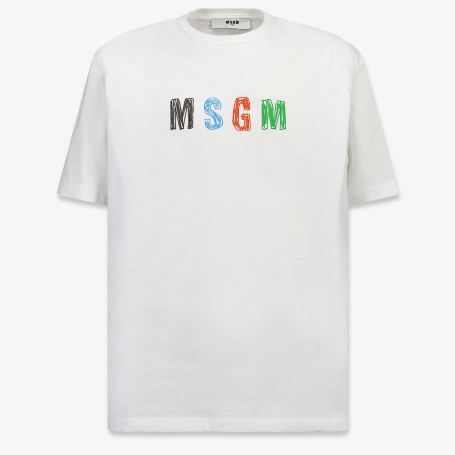 MSGM Kinder Jongens T-Shirt in Creme