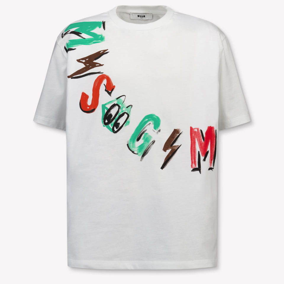 MSGM Kinder Jongens T-Shirt In Wit