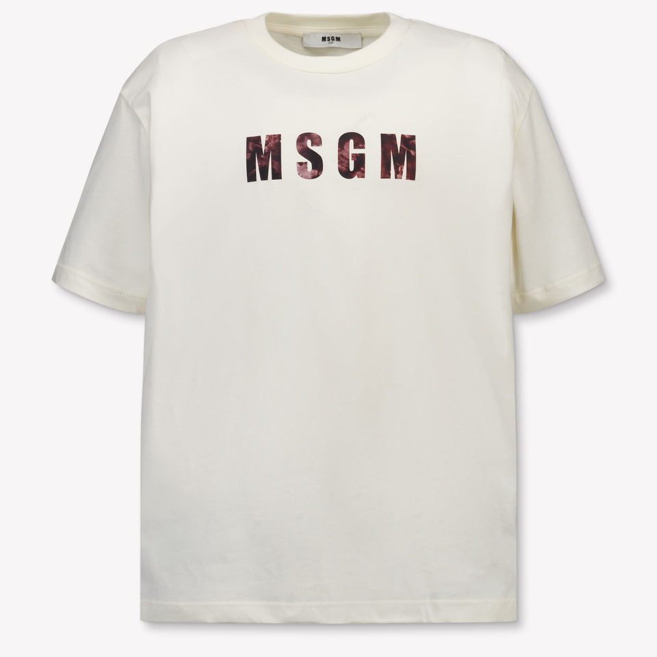 MSGM Kinder Jongens T-Shirt In Off White