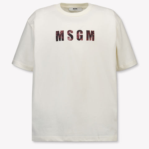 MSGM Kinder Jongens T-Shirt In Off White