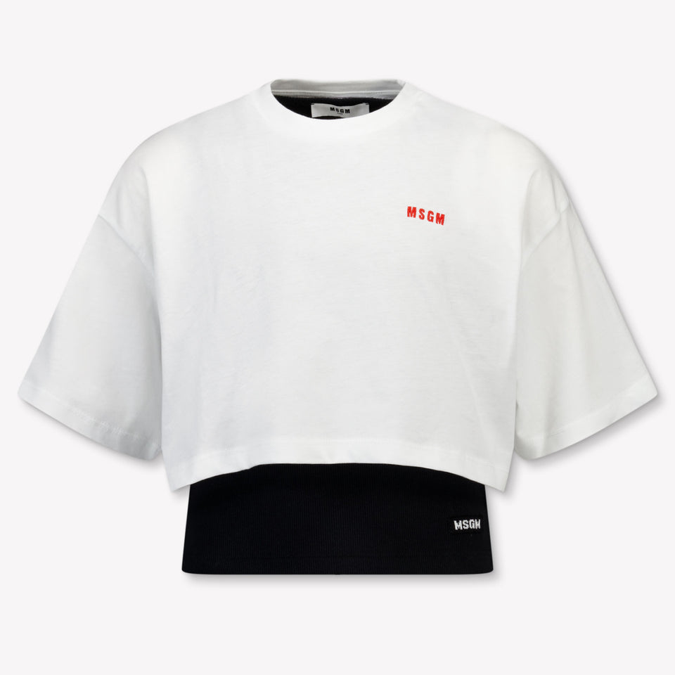 MSGM Kinder Meisjes T-Shirt In Wit