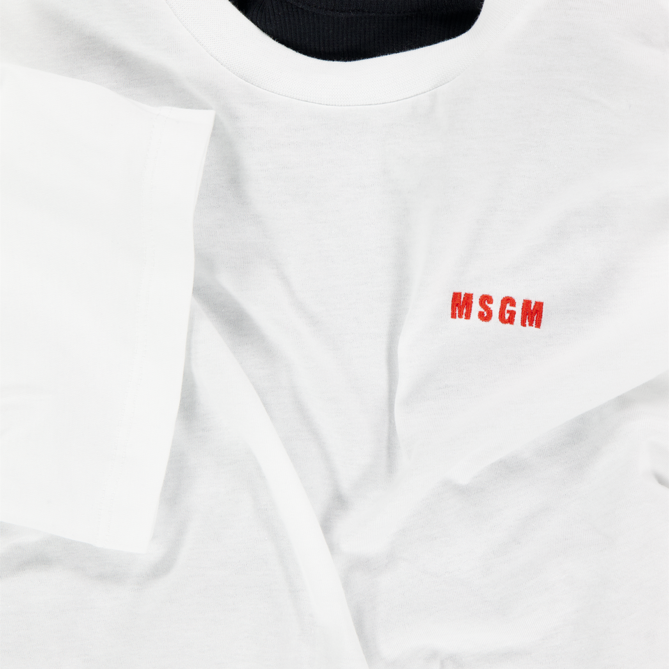 MSGM Kinder Meisjes T-Shirt In Wit