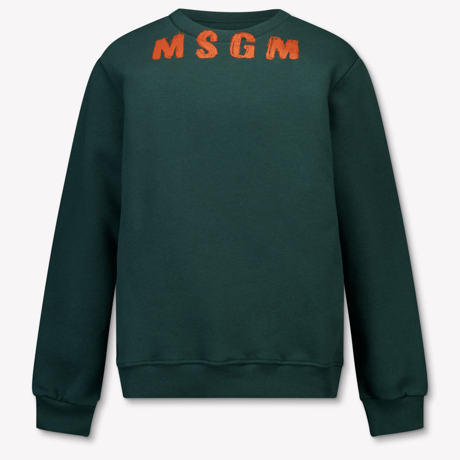 MSGM Kinder Jongens Trui In Donker Groen