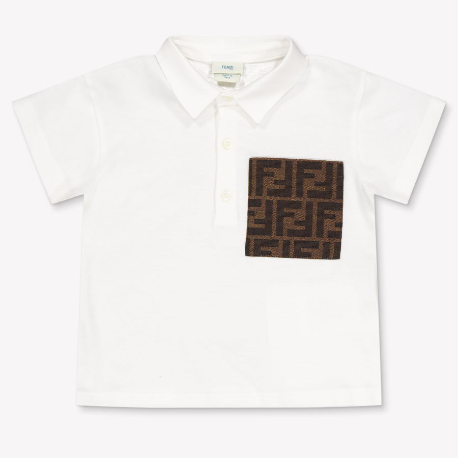 Fendi Baby Boys Polo Shirt in White