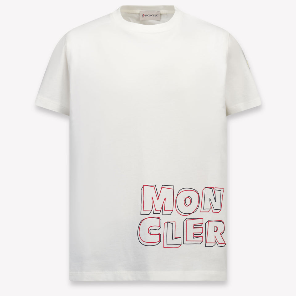 Moncler Kinder Jongens T-Shirt In Wit