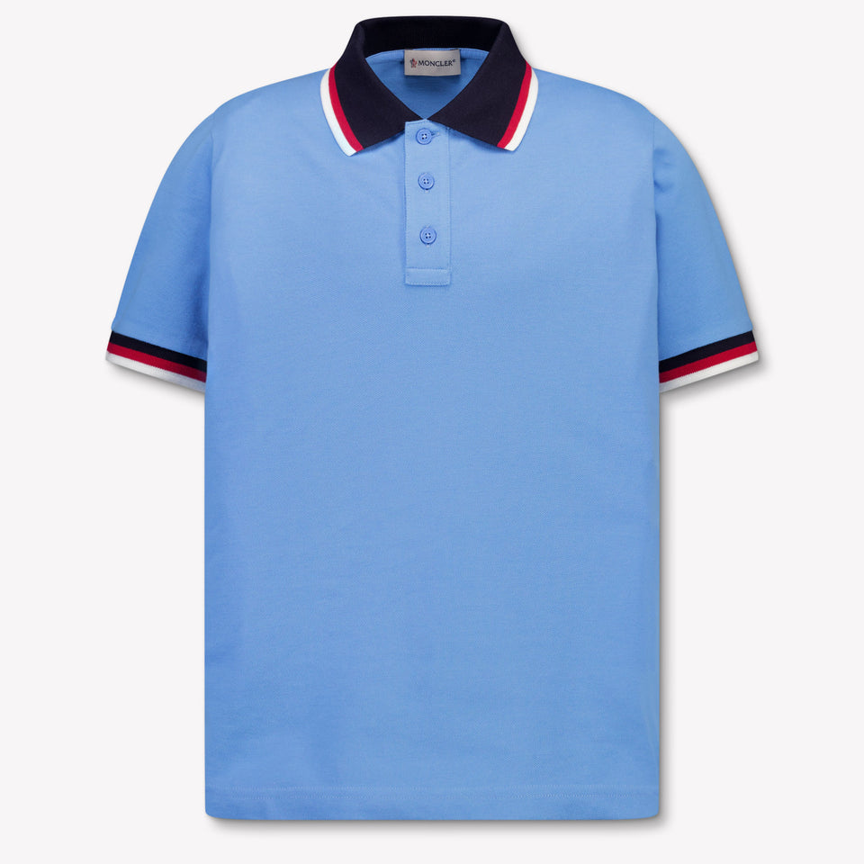 Moncler Kinder Jongens Polo In Licht Blauw