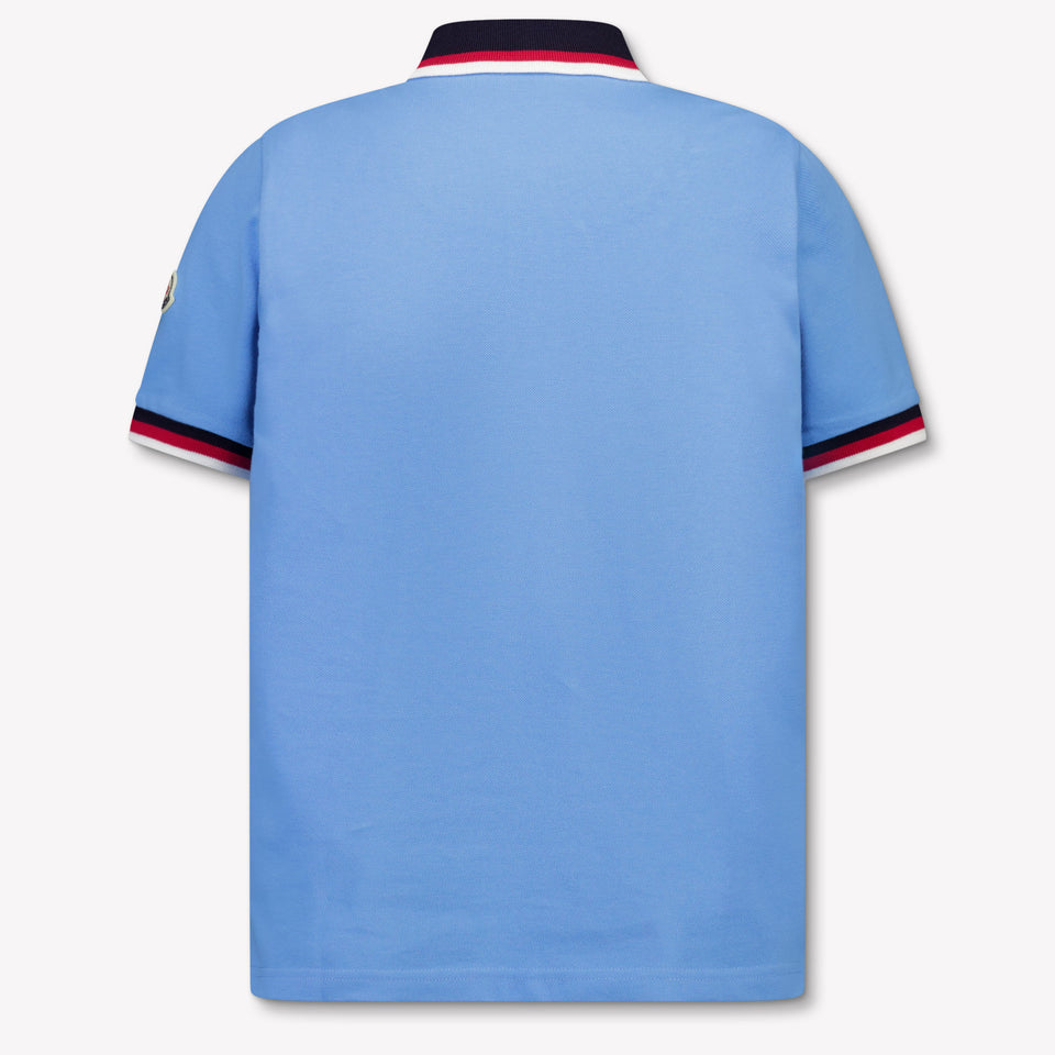 Moncler Kinder Jongens Polo In Licht Blauw