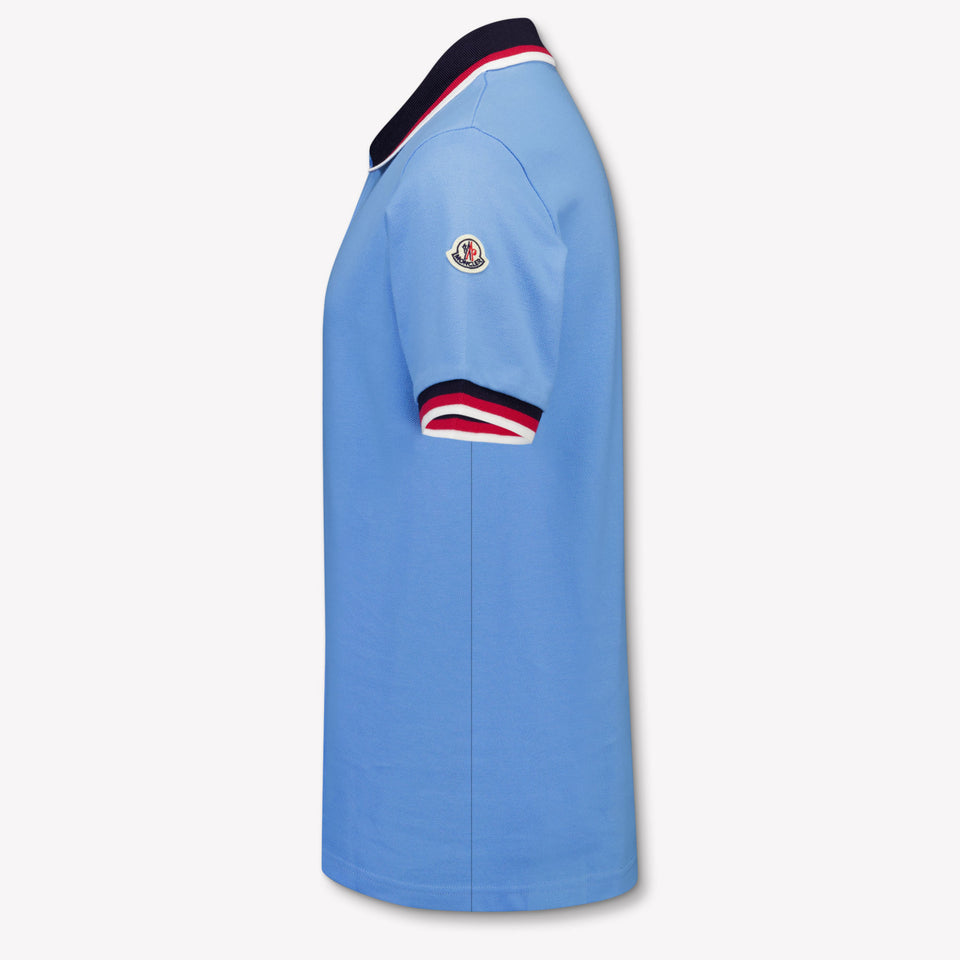 Moncler Kinder Jongens Polo In Licht Blauw