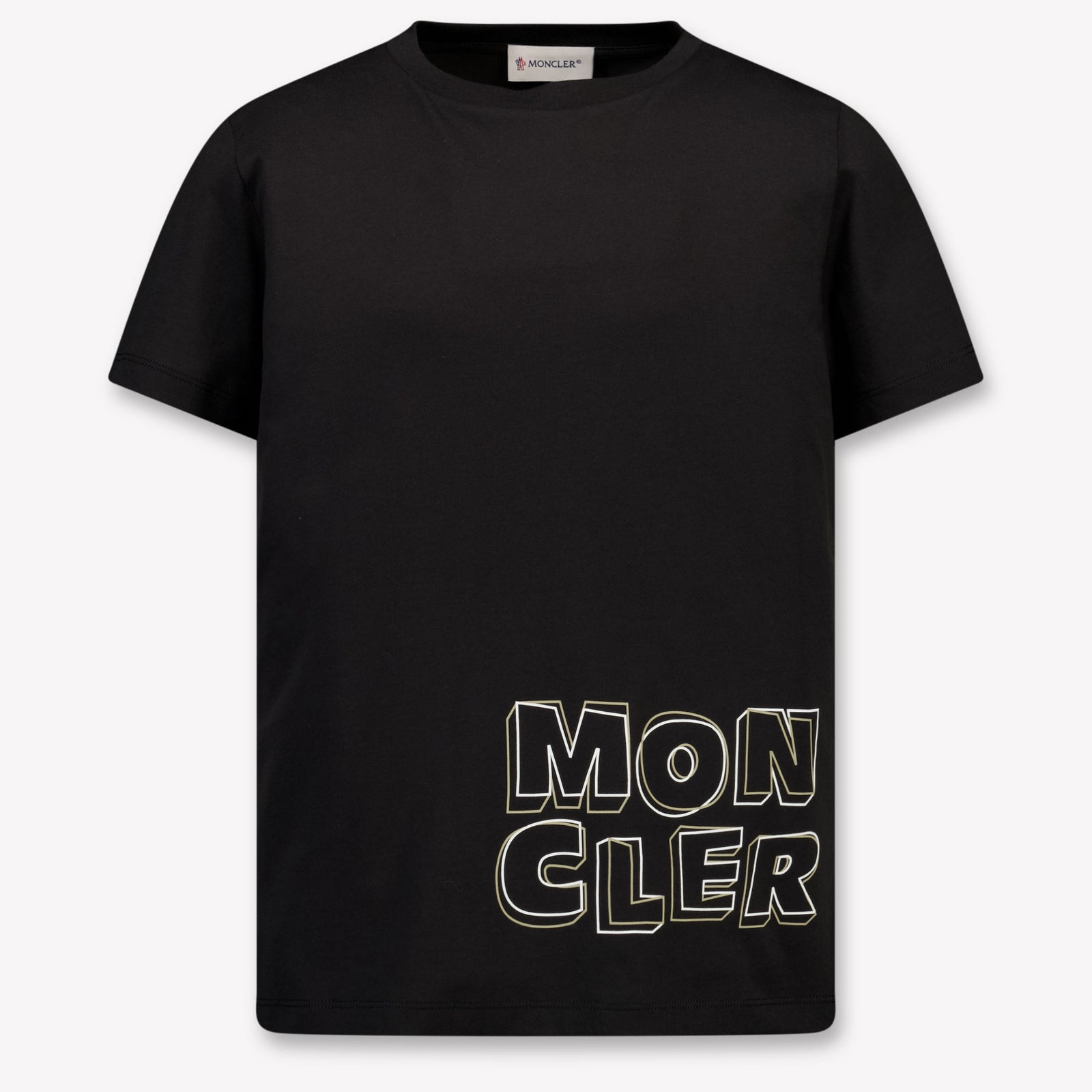 Moncler Kinder Jongens T-Shirt In Zwart