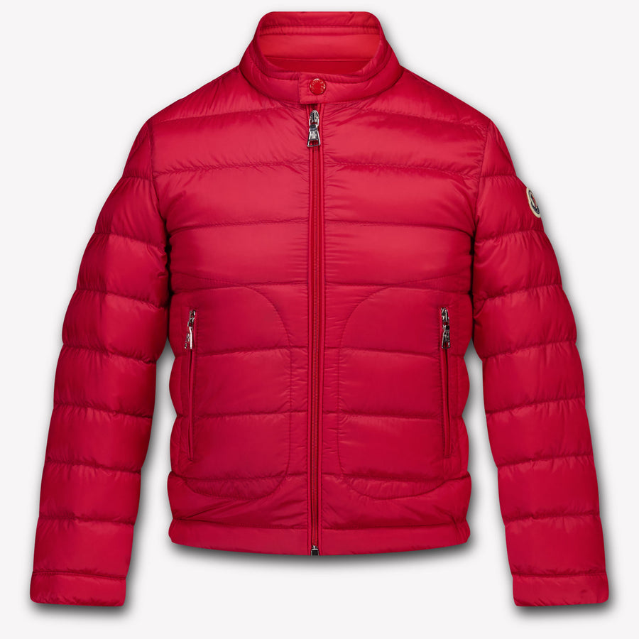 Moncler Acorus Boys Mid-Season Jacket in Red