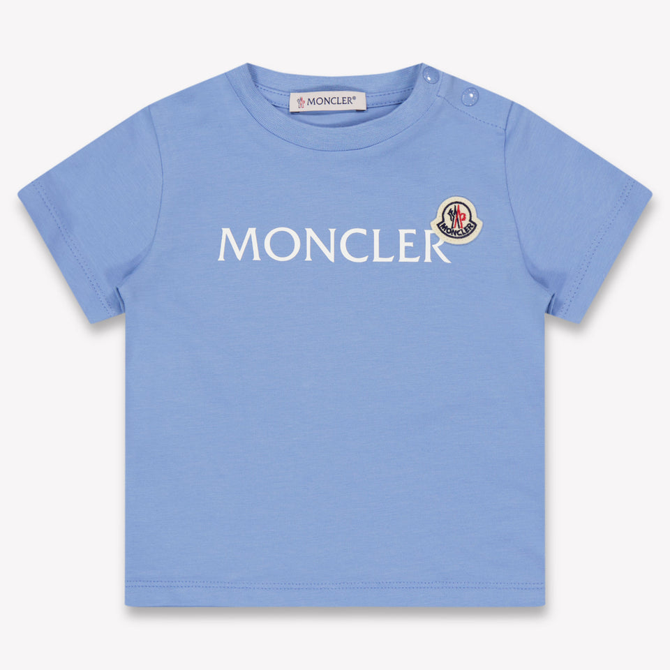 Moncler Baby Jongens T-Shirt In Licht Blauw