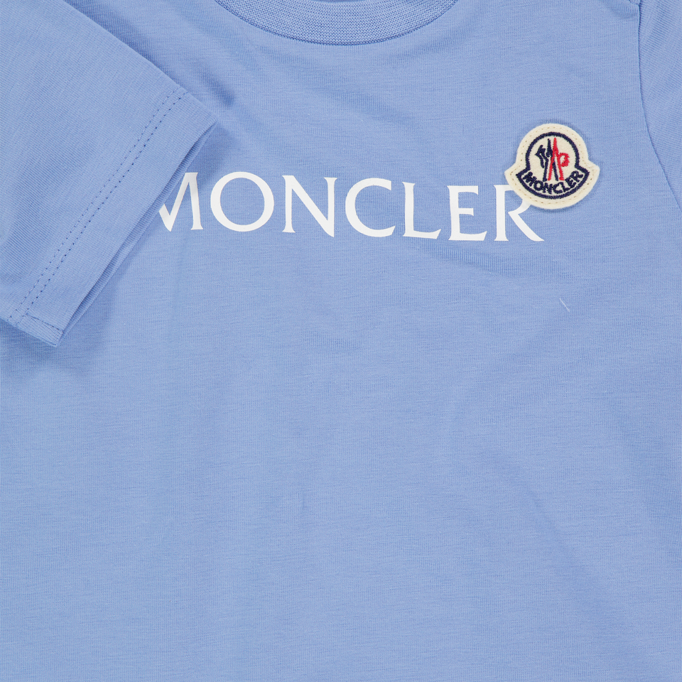 Moncler Baby Jongens T-Shirt In Licht Blauw