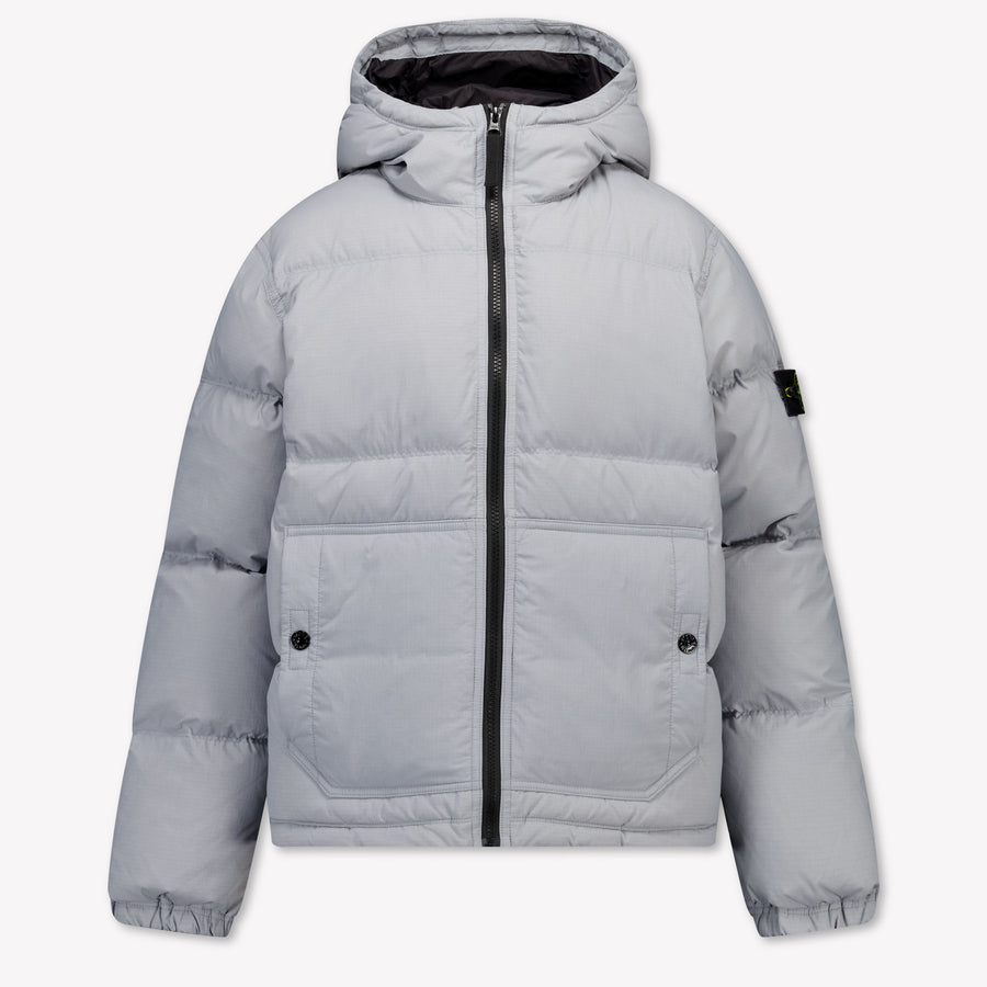 Stone Island Kinder Jongens Winterjas In Licht Grijs