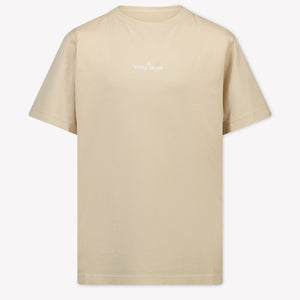 Stone Island Kinder Jongens T-Shirt In Beige