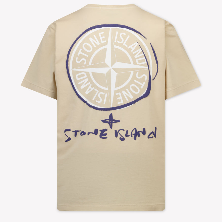 Stone Island Kinder Jongens T-Shirt In Beige