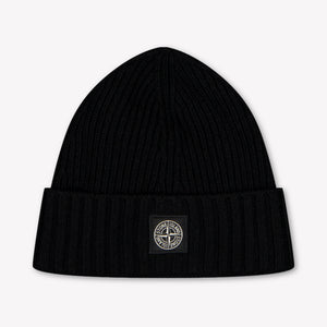 Stone Island Boys Beanie in Black