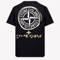 Stone Island Kinder Jongens T-Shirt In Zwart